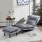 Modern Armless Accent Chair With Ottoman For Living Room-Grey